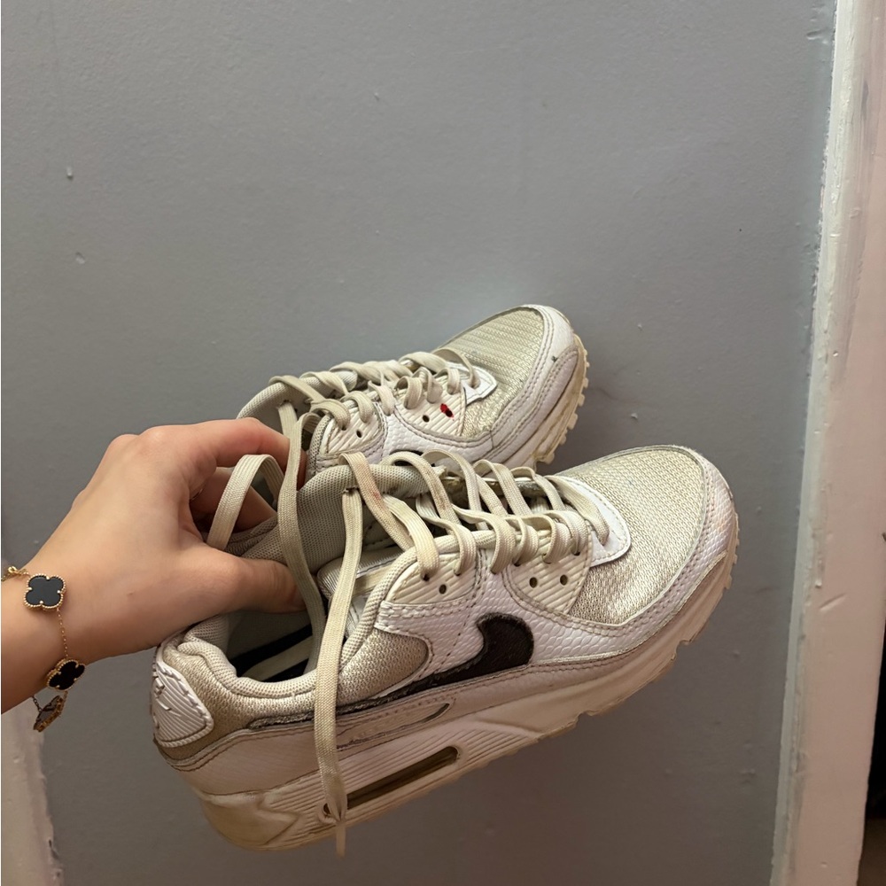 Nike Air Max 90 Women's  and Black Leather Mesh Sneakers